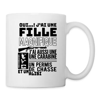 Fille de Chasseur - Mug blanc - blanc - Droite
