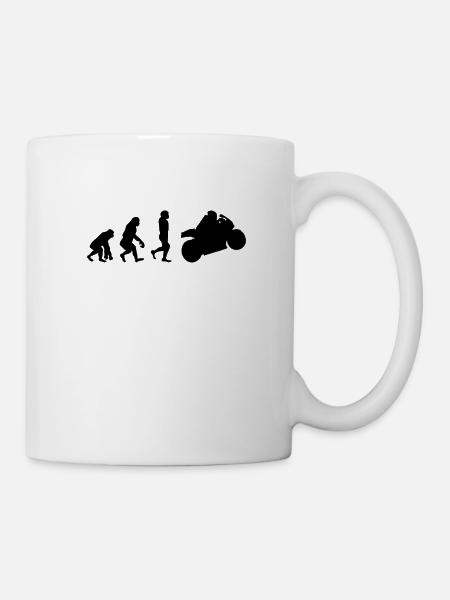 Evolution du motard - Mug blanc - blanc