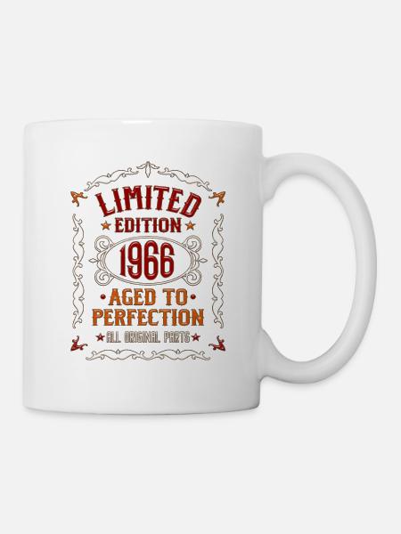 1966 Geboren - Geburtstag Jahrgang 1966 - Kop/krus - hvid