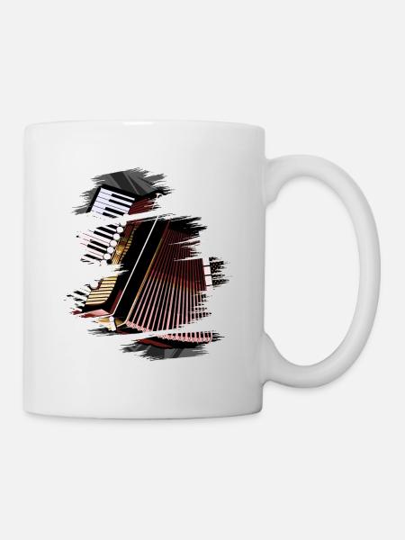 Orgue à main accordéon accordéon délavé - Mug blanc - blanc