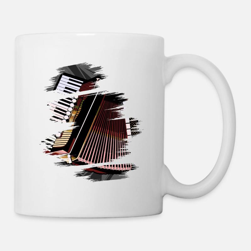 Akkordeon Ziehharmonika Handorgel Ausgewaschen - Tasse - Weiß