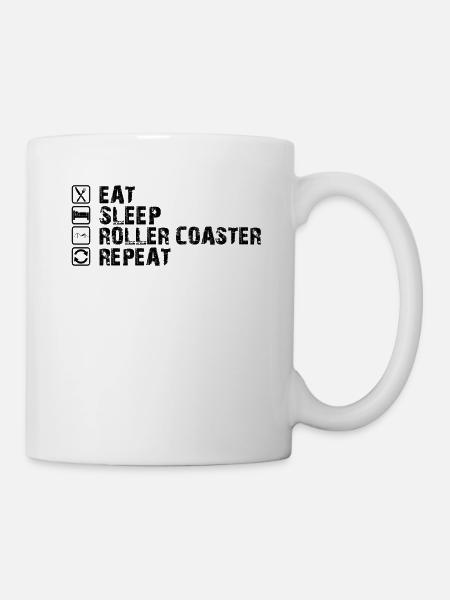 Roller Coaster parc d'attractions idée cadeau de montagnes russes - Mug blanc - blanc