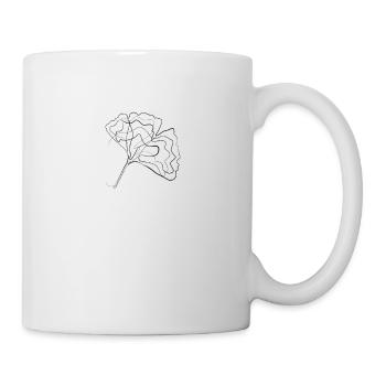 Gingko tree leaf - one line drawing - Mug - white - Right