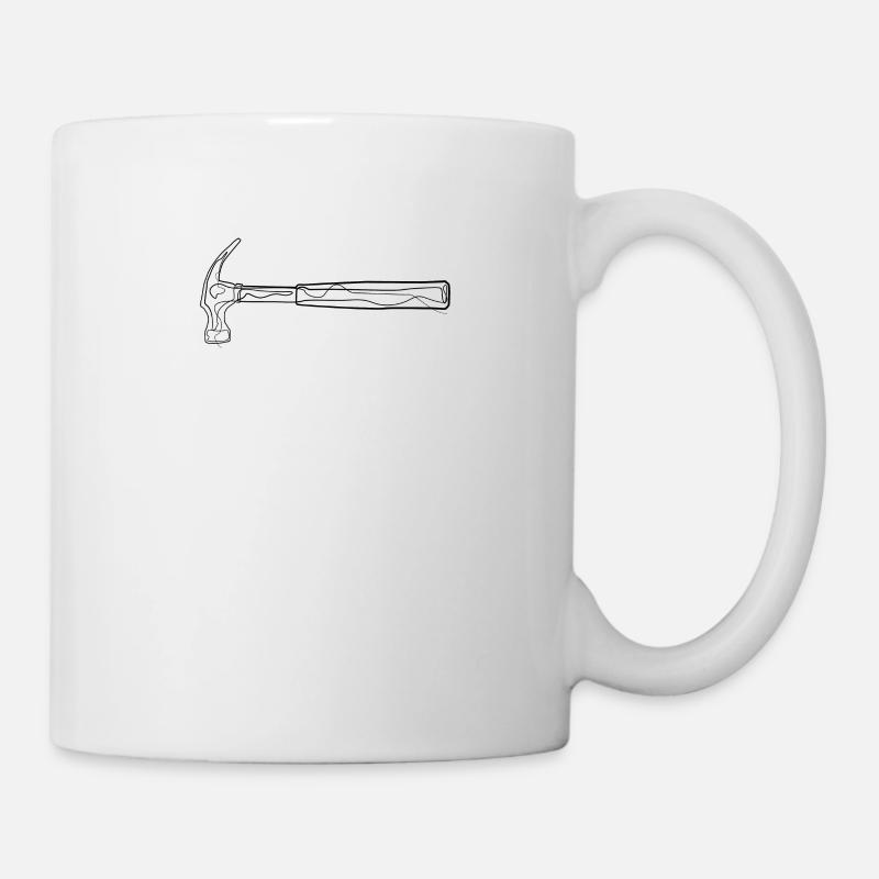 Marteau artisan - dessin au trait - Mug blanc - blanc
