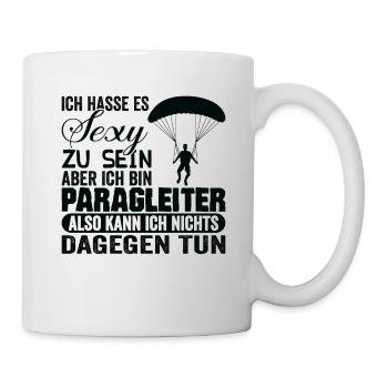 Lustiger Paragleiter Paragliding Spruch - Tasse - Weiß - Rechts