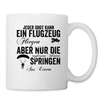 Lustiger Paragleiten Fallschirm Spruch - Tasse - Weiß - Rechts