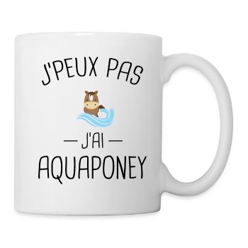 j'peux pas j'ai aqua poney - humour cadeau - Mug blanc - blanc - Droite