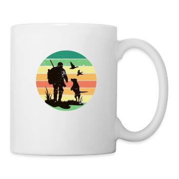 Chemise de chasseur de compagnon de chien rétro vintage - Mug blanc - blanc - Droite