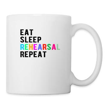 Cadeau de théâtre: manger, dormir, répéter, répéter - Mug blanc - blanc - Droite