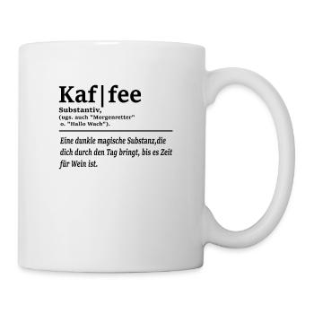Kaffee Definition Geschenk Geschenkidee - Tasse - Weiß - Rechts