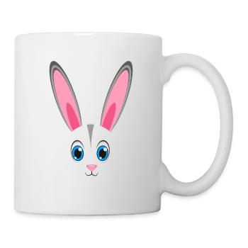 Funny Rabbit Animal Face Lazy Halloween Costume - Mug - white - Right