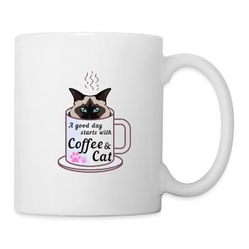 A Good Day Starts With A Coffee & A Birman Cat - Mug - white - Right