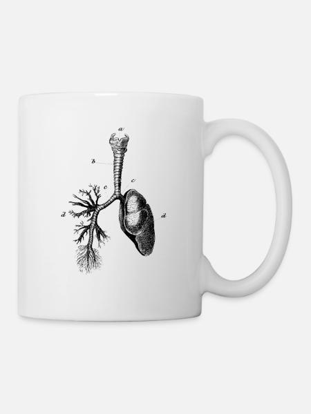 Poumons Thorax anatomique anatomie squelette - Mug blanc - blanc