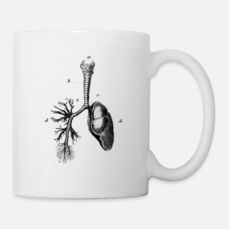 Lunge Brustkorb anatomisch Anatomie Skelett - Tasse - Weiß