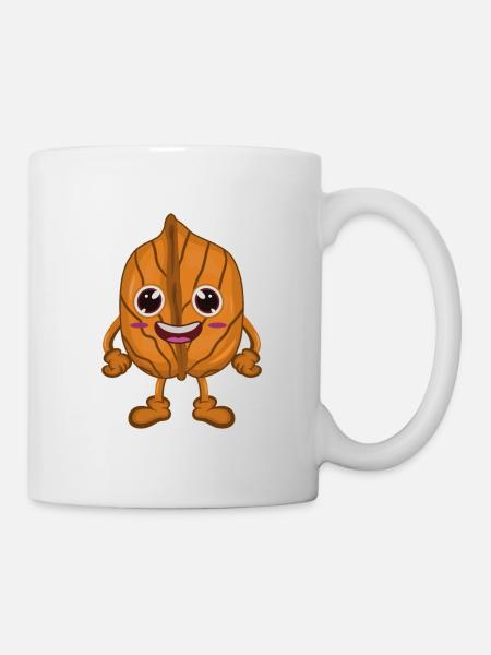 Walnuss Nuss Comic - Tasse - Weiß