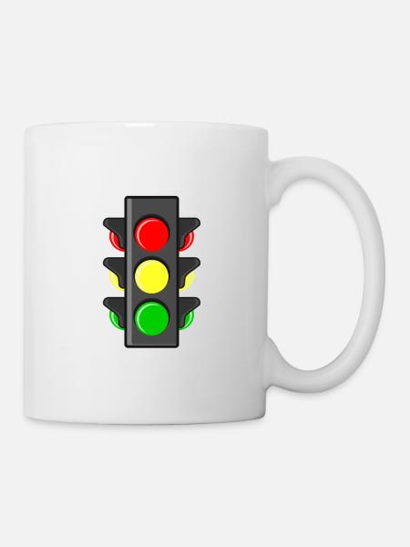 Ampel Führerschein Fahrschule - Tasse - Weiß