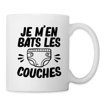 Je m'en bats les couches - Humour de bébé cadeau - Mug blanc - blanc - Droite