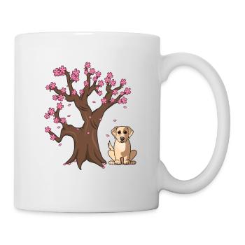 Labrador Retriver Dog Love-r Japanese Cherry Bloss - Mug blanc - blanc - Droite