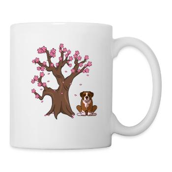 Arbre de fleurs de cerisier japonais Boxer Dog - Mug blanc - blanc - Droite