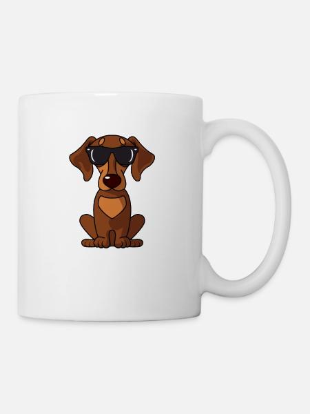 Chien Maman Chien Papa Love-r Funny Teckel Squad - Mug blanc - blanc