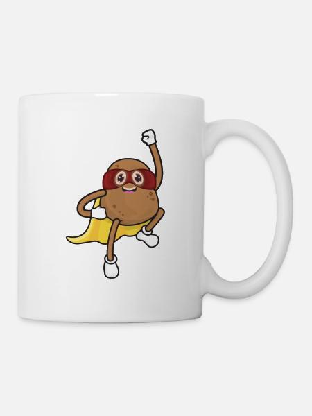 Super-héros de la pomme de terre - Mug blanc - blanc