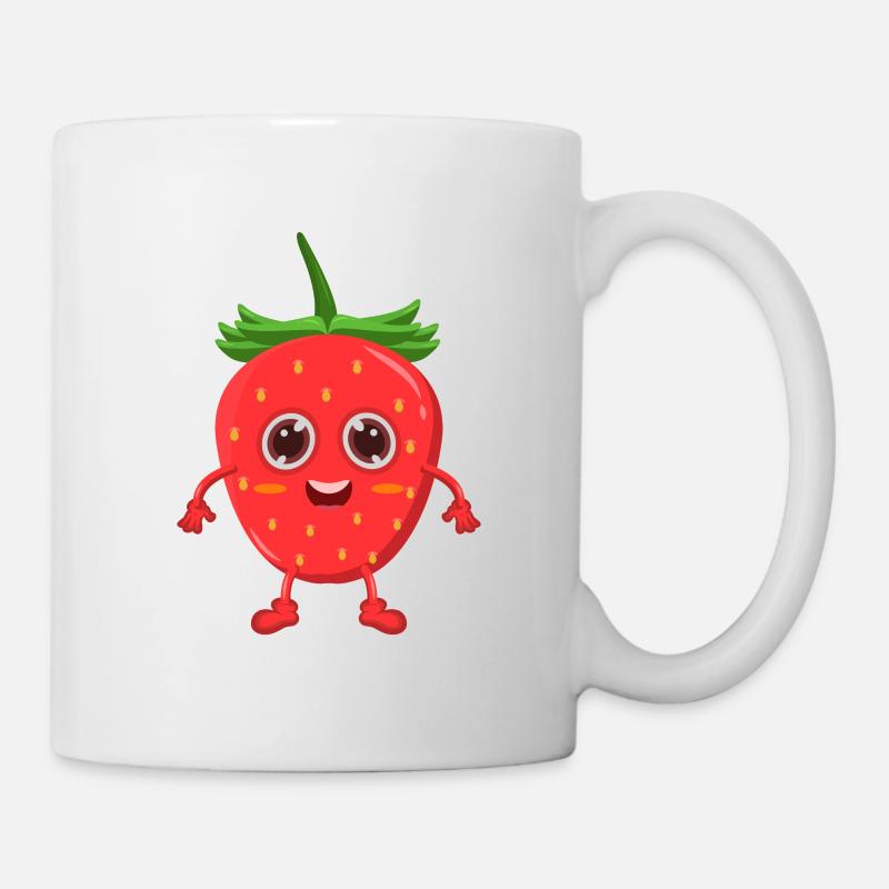 Erdbeere - Tasse - Weiß