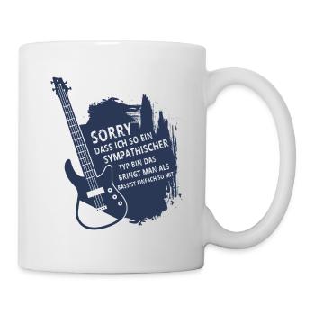 Bassist Bassisten Bassspieler E-Bass Geschenk - Tasse - Weiß - Rechts