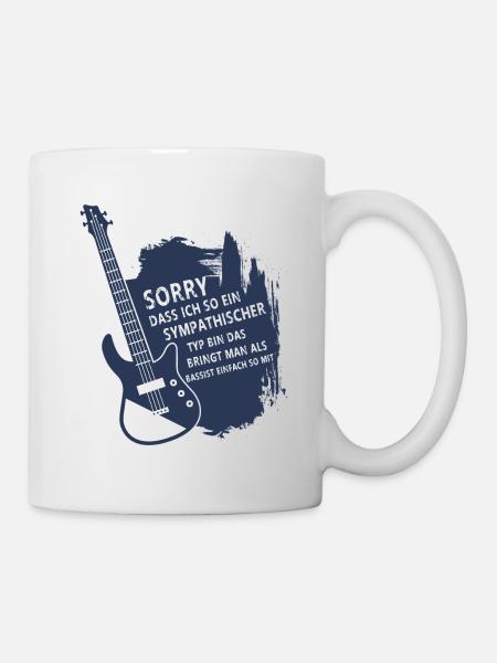 Bassist Bassisten Bassspieler E-Bass Geschenk - Tasse - Weiß