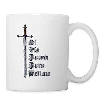 Latin with sword - Si Vis Pacem Para Bellum - Mug - white - Right