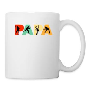 Tennis Dad Shirt, Funny Papa Tennis Father Retro - Mug - white - Right