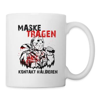 Maske Tragen! Kontakt Halbieren! Coronavirus 2020 - Tasse - Weiß - Rechts