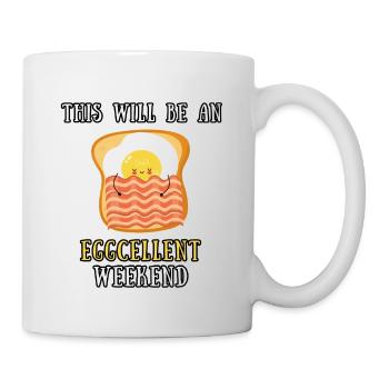 Week-end disant toast aux œufs frits et bacon - Mug blanc - blanc - Droite