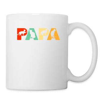Retro Chat Papa Chemise, Drôle Papa Chat Père Cadeau - Mug blanc - blanc - Droite