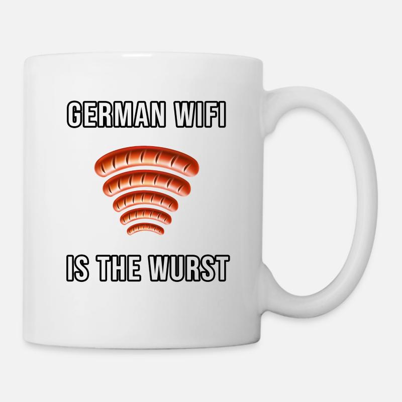 Bratwurst German Wifi Lustig Spruch Geschenk Wurst - Tasse - Weiß
