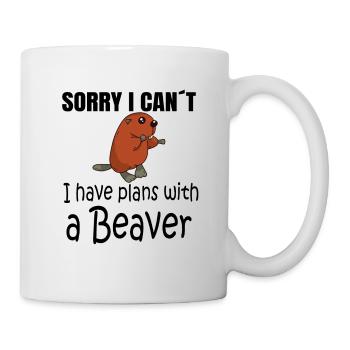 BEAVER: Plans with a Beaver - Tasse - Weiß - Rechts