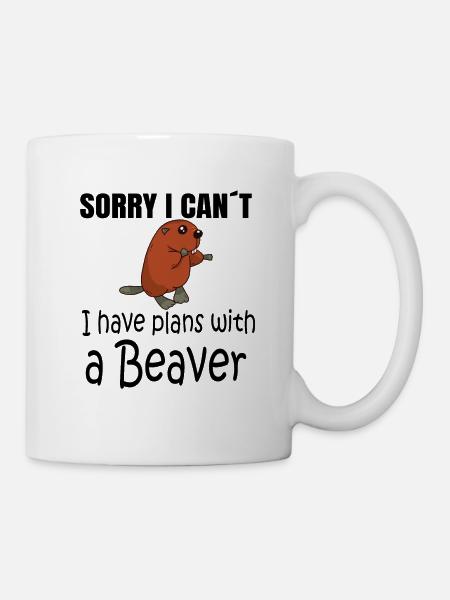 BEAVER: Plans with a Beaver - Mug - white