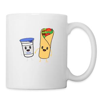 Pärchen Geschenk Dürüm Döner Ayran Lustig Süß Love - Tasse - Weiß - Rechts