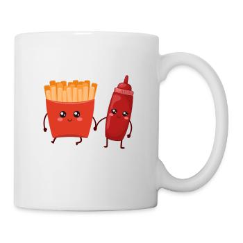 Couple offre des frites Ketchup sucré Funny - Mug blanc - blanc - Droite