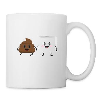 Couple Gift Cute Shit Toilet Paper Shit Couples - Mug - white - Right