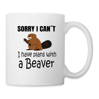 BEAVER: Plans with a Beaver - Tasse - Weiß - Rechts