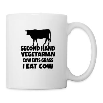 Carnivore Diet Anti-Vegan: Second Hand Vegetarian - Mug - white - Right