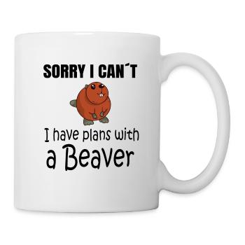BEAVER: Plans with a Beaver - Tasse - Weiß - Rechts