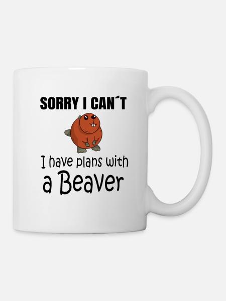BEAVER: Plans with a Beaver - Mug - white