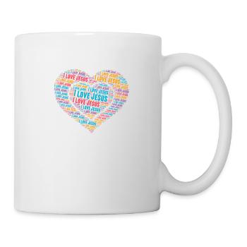 Paroles chrétiennes j'aime Jésus - Mug blanc - blanc - Droite