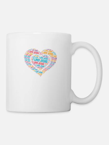 Paroles chrétiennes j'aime Jésus - Mug blanc - blanc