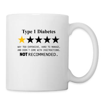 DIABETES: Type 1 Diabetes 1 Star review - Mug - white - Right