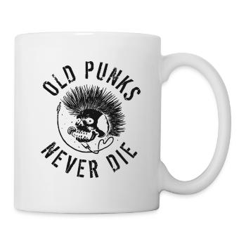 Old Punks Never Die - Born To Rock - Stay Punk - Tasse - Weiß - Rechts