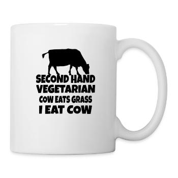 Carnivore Diet Anti-Vegan: Second Hand Vegetarian - Mug - white - Right