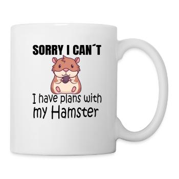 Hamster Sorry I can't I have plans with my hamster - Mug - white - Right