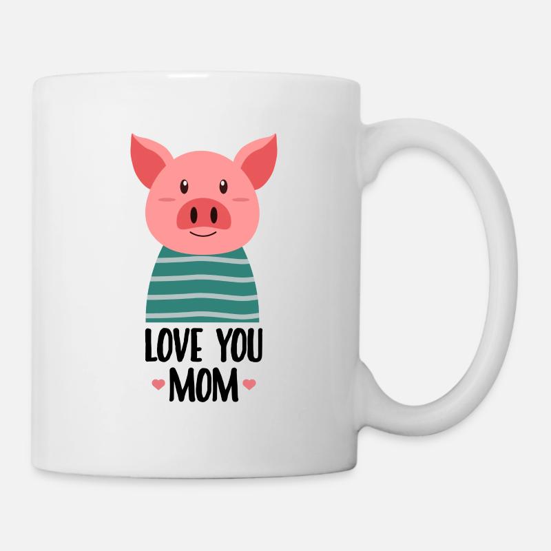 Hab dich lieb Mama - Schwein - Tasse - Weiß